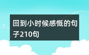 回到小時(shí)候,感慨的句子210句