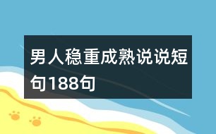 男人穩(wěn)重成熟說(shuō)說(shuō)短句188句
