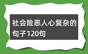 社會(huì)險(xiǎn)惡人心復(fù)雜的句子120句