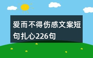 愛而不得傷感文案短句扎心226句