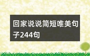 回家說(shuō)說(shuō)簡(jiǎn)短唯美句子244句