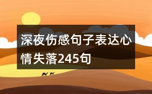 深夜傷感句子表達心情失落245句