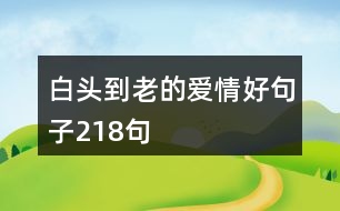 白頭到老的愛情好句子218句