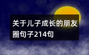 關(guān)于兒子成長(zhǎng)的朋友圈句子214句