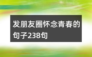 發(fā)朋友圈懷念青春的句子238句