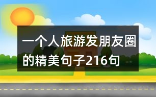 一個(gè)人旅游發(fā)朋友圈的精美句子216句