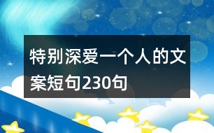 特別深愛一個人的文案短句230句