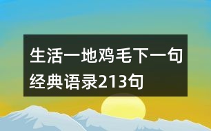 生活一地雞毛下一句經(jīng)典語錄213句