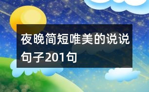 夜晚簡短唯美的說說句子201句