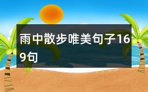 雨中散步唯美句子169句