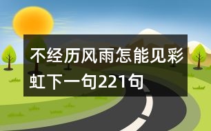 不經(jīng)歷風(fēng)雨怎能見(jiàn)彩虹下一句221句