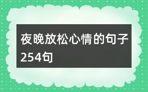 夜晚放松心情的句子254句