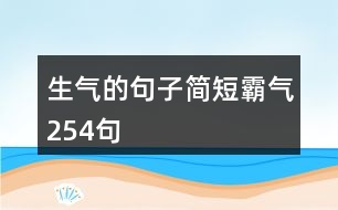 生氣的句子簡短霸氣254句