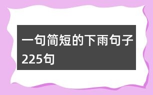 一句簡短的下雨句子225句