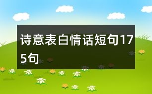 詩(shī)意表白情話短句175句