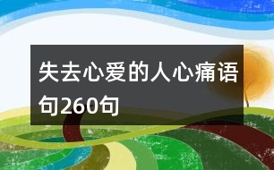 失去心愛(ài)的人心痛語(yǔ)句260句