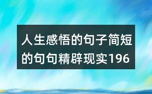 人生感悟的句子簡(jiǎn)短的,句句精辟現(xiàn)實(shí)196句