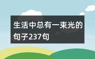 生活中總有一束光的句子237句