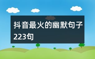 抖音最火的幽默句子223句