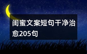 閨蜜文案短句干凈治愈205句