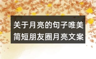 關于月亮的句子唯美簡短朋友圈月亮文案181句