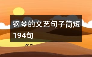 鋼琴的文藝句子簡(jiǎn)短194句