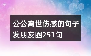 公公離世傷感的句子發(fā)朋友圈251句