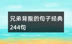 兄弟背叛的句子經(jīng)典244句