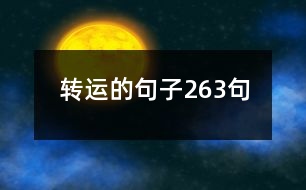 轉(zhuǎn)運(yùn)的句子263句