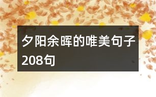 夕陽(yáng)余暉的唯美句子208句