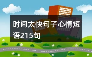 時(shí)間太快句子心情短語215句