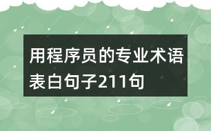 用程序員的專業(yè)術(shù)語表白句子211句