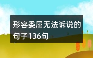 形容委屈無(wú)法訴說(shuō)的句子136句