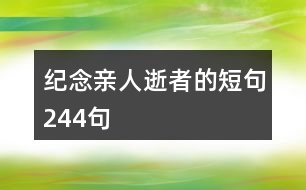 紀(jì)念親人逝者的短句244句