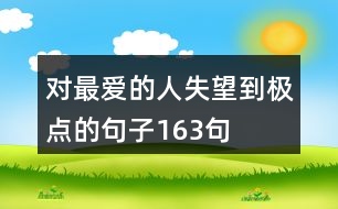 對(duì)最愛的人失望到極點(diǎn)的句子163句