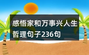 感悟家和萬(wàn)事興人生哲理句子236句