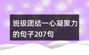 班級團(tuán)結(jié)一心凝聚力的句子207句