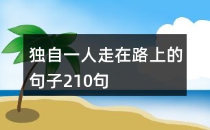 獨(dú)自一人走在路上的句子210句