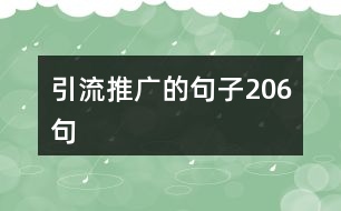 引流推廣的句子206句