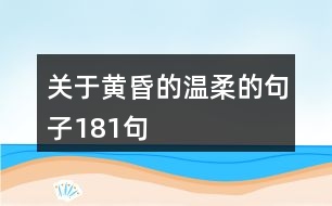 關于黃昏的溫柔的句子181句