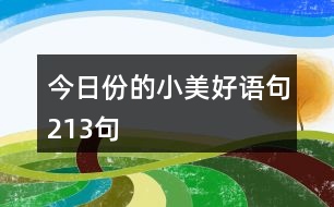 今日份的小美好語句213句