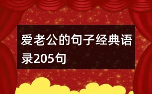 愛(ài)老公的句子經(jīng)典語(yǔ)錄205句