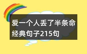 愛(ài)一個(gè)人丟了半條命經(jīng)典句子215句