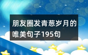 朋友圈發(fā)青蔥歲月的唯美句子195句