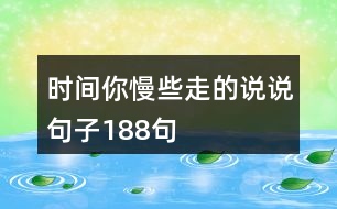 時間你慢些走的說說句子188句