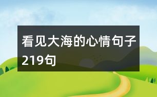 看見(jiàn)大海的心情句子219句