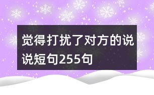 覺得打擾了對方的說說短句255句