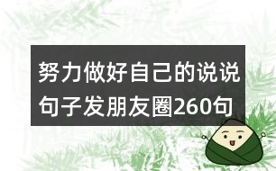 努力做好自己的說(shuō)說(shuō)句子發(fā)朋友圈260句