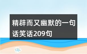 精辟而又幽默的一句話笑話209句