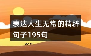 表達(dá)人生無常的精辟句子195句